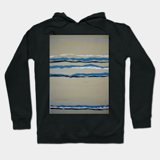 ochre and blue stripe abstract Hoodie